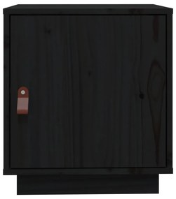 Mesas de cabeceira 2 pcs 40x34x45cm madeira pinho maciça preto