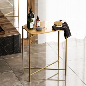 Mesa de Centro Shb-003-A – Dourado Natural – 40x56x26 cm | Tribo Home