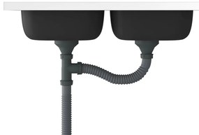 Lava-louça cozinha + cuba dupla 800x600x155mm aço inox prateado