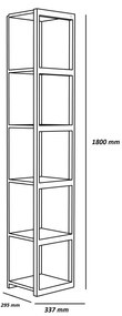 Estante Texas – Carvalho e Preto – 33,7 cm x 180 cm x 29,5 cm