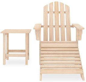 Cadeira de jardim Adirondack c/ otomano e mesa abeto maciço