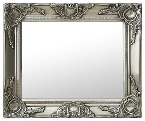 Espelho de parede estilo barroco 50x40 cm prateado