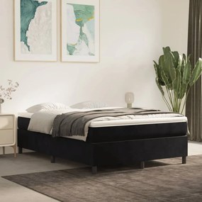 Estrutura de cama sem colchão 140x190 cm veludo preto