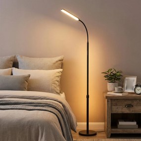 Candeeiro de pé com altura ajustavel 22 x 22 x (141–175 cm) cm Preto mate