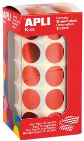 Rolo Autocolantes Redondo Vermelho Metalizado 20MM