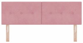 Cabeceira vidaXL Button Tufted Rosa 140 cm Veludo