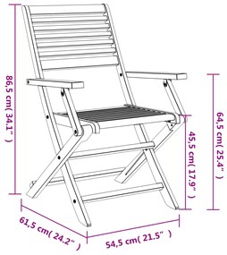 Cadeiras jardim dobráveis 4 pcs 54,5x61,5x86,5 cm acácia maciça