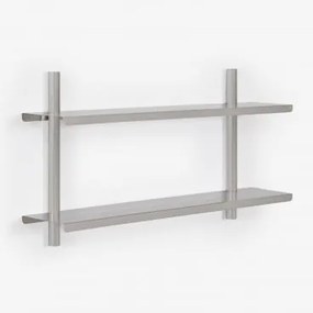Estante De Parede Em Aço Inoxidável Eralia ↔︎ 90 Cm & 2 Prateleirass - Sklum