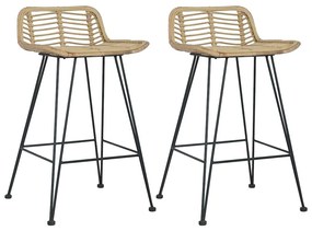 Cadeiras de bar 2 pcs vime genuíno