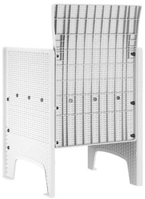 Cadeiras de Jardim 4 pcs Branco Padrão Ratan PE