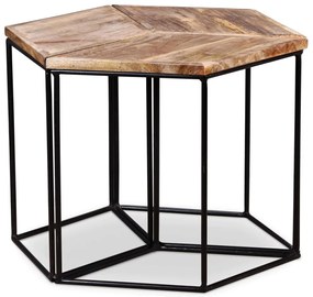 Mesa de centro madeira de mangueira maciça 56x48x40 cm