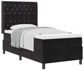 Cama Box Spring com Colchão vidaXL Preta 90x190 cm Veludo