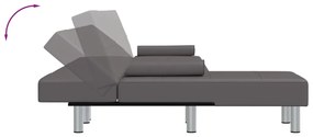 Sofá-cama Chaise Longue 255x140x70 cm couro artificial cinzento