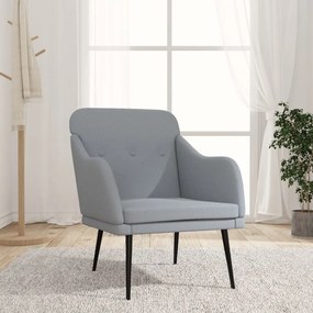 351474 vidaXL Cadeira com apoio de braços 63x76x80 cm tecido cinzento-claro