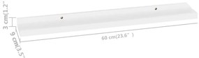 Prateleiras de parede 4 pcs 60x9x3 cm branco