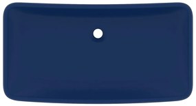 Lavatório luxuoso retangular 71x38 cm cerâmica azul-escuro mate