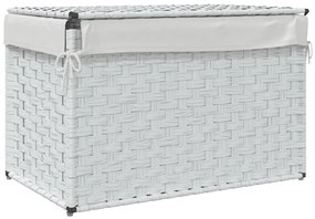 Cesto para roupa suja com tampa 55,5x35x34 cm vime PE branco