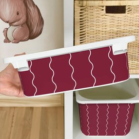 Autocolante para caixa IKEA TROFAST - Ondas cor de vinho