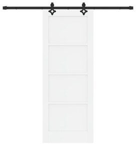 Porta Deslizante vidaXL com Conjunto de Ferragens Branca 78x202 cm Mad