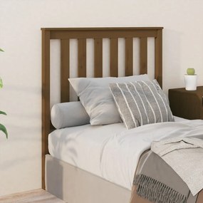 vidaXL Cabeceira de cama 96x6x101 cm pinho maciço castanho mel