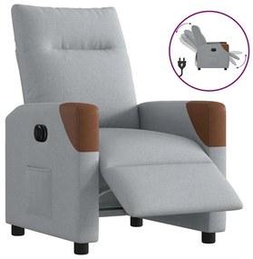vidaXL Poltrona reclinável elétrica tecido cinzento-claro