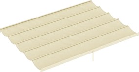 Outsunny Cobertura para Pérgola 3,5x2,5 m Teto de Substituição Retrátil para Pérgola com 10 Orifícios de Drenagem Creme | Aosom Portugal