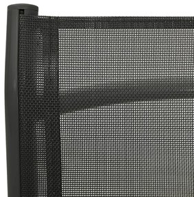 Cadeiras de jardim reclináveis 2 pcs textilene e alumínio preto