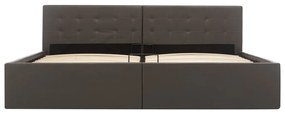 Cama hidráulica c/ arrumação 180x200cm couro artificial cinza