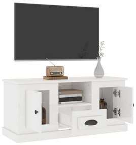 Móvel de TV 100x35,5x45 cm derivados madeira branco brilhante