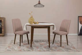 Conjunto de Mesa de Jantar Extensível e Cadeiras Vina – Nogueira – Mes