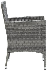 Cadeiras de jantar para jardim 4 pcs vime PE cinzento