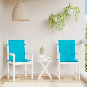 vidaXL Almofadões p/ cadeira de encosto baixo 2 pcs tecido turquesa