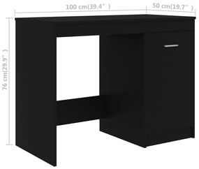 Secretária 140x50x76 cm contraplacado preto