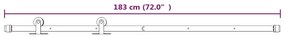 Kit de ferragens para porta deslizante 183 cm aço branco