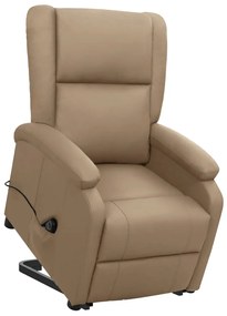 vidaXL Poltrona elevatória couro artificial cappuccino