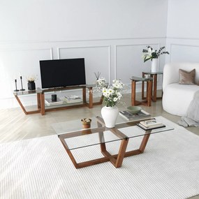 Mesa de Centro Amalfi – Nogueira – 105 x 35 x 65 cm