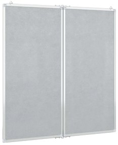 Quadro branco magnético dobrável 80x80x1,7 cm alumínio