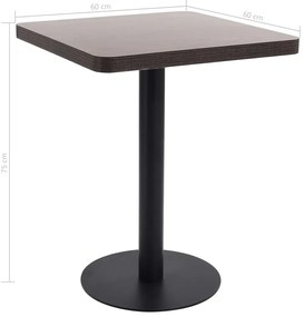 Mesa bistrô 60x60 cm MDF castanho-escuro