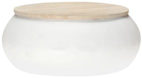 vidaXL Mesa de centro 68x68x30 cm madeira de mangueira maciça branco