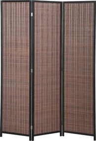 HOMCOM Biombo em madeira divisor de ambientes divisória de separação dobrável 3 painéis 135 x 180 cm marrom | Aosom Portugal