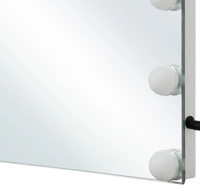 Espelho de parede prateado com iluminação LED 40 x 50 cm LUCENAY Beliani