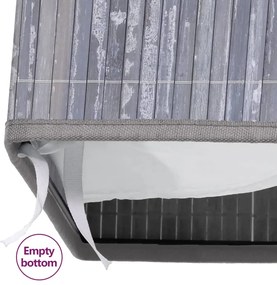 Cesto para roupa suja c/ secção única bambu cinzento