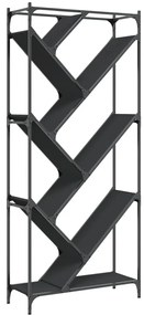 Estante 79x30x180 cm derivados de madeira e metal preto