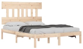 Estrutura de cama dupla 135x190 cm madeira maciça