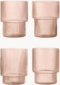 Copos artesanais com padrão em relevo Ripple, 200 ml, conjunto de 4