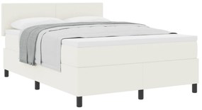 Cama Box Spring com Colchão Creme 160x200 cm Tecido de Corduroy