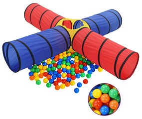 3107709 vidaXL Túnel de brincar infantil c/ 250 bolas multicor