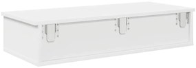 Prateleira parede c/ gavetas 80x34x17 cm deriv. madeira branco