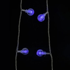 Cordão de luzes em globo 40 m 400 LED 8 funções azul