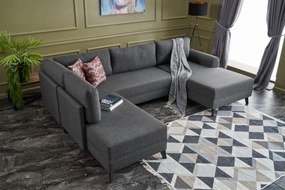 Sofá-Cama de Canto Belen – Antracite – 300x78x202 cm